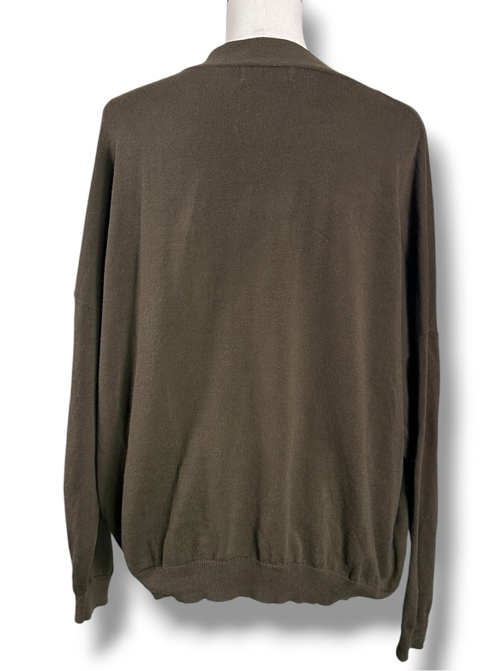Natural Life Live Happy Olive Green Daisy Cardigan Sweater Oversized Small XS - Picture 8 of 12